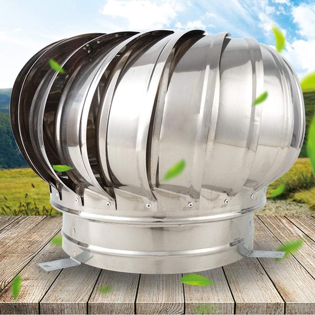 Turbine Ventilator Rotating Chimney Cowl Cap Stereoscopic Exhaust Pipe Ball Natural Wind Ventilation Fan Villa Chimney Cap Turbine Ventilator Blower 150mm (Size : 300mm)