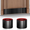 2 Pack 8" x 34" Self Adhesive Door Kick Plate for Bottom of Door, Stainless Steel Front Door Kick Plates, Kickplates for 36" Door Interior and Exterior (Black)