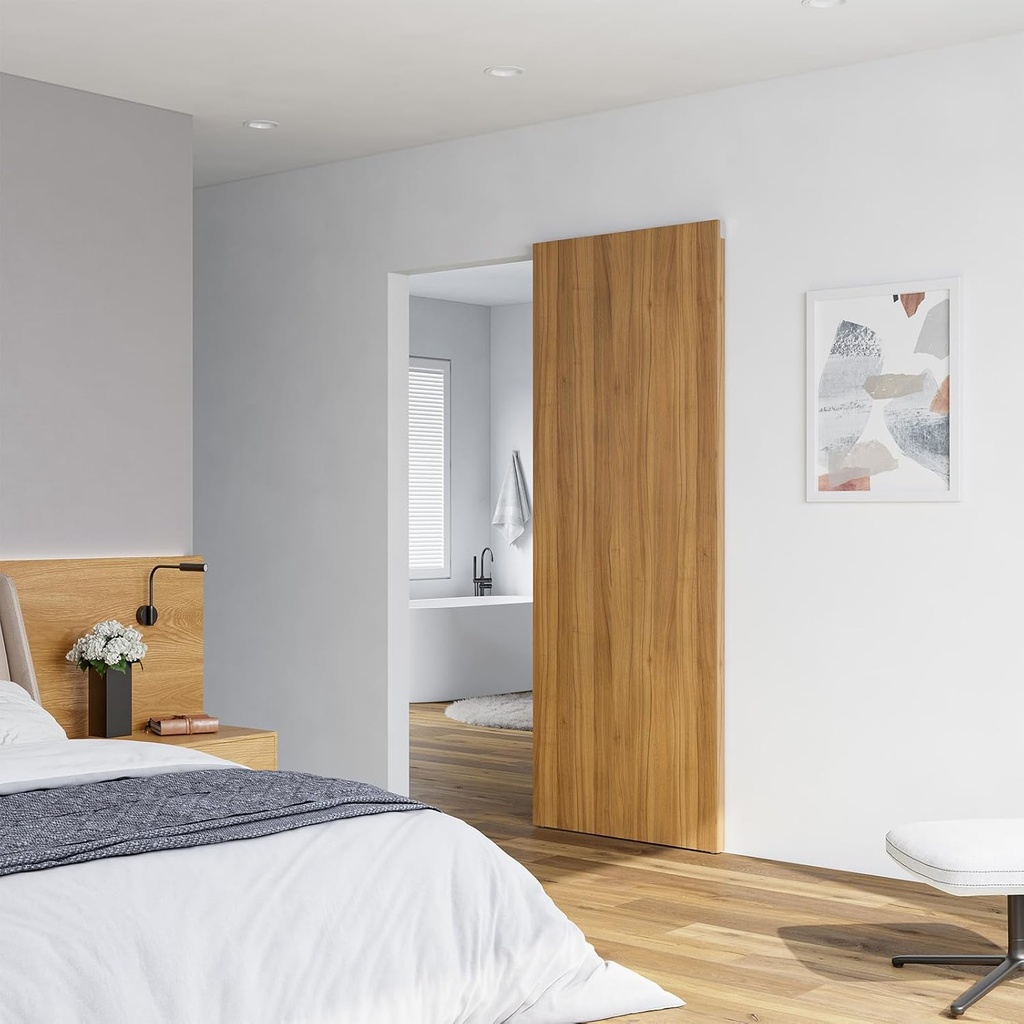 SMARTSTANDARD 30" Concealed Sliding Barn Door Hardware Kit with Soft Close Mechanisn, Wall Mount Concealed System, Aluminum (Door Not Included)