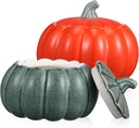 2pcs Pumpkin Shaped Ceramic Jars with Lids for Food Storage Airtight Candy Cookie Containers Decorative Kitchen Organizers for Tea Leaves and