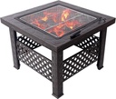 Outdoor Fire Pit Garden Wood Burning Fire Pit Bowl Terrace Metal Barbecue Table, Patio Patio Lawn Backyard Barbecue Party Outdoor Fireplace, 66cm/26