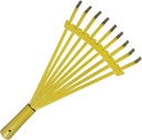 9 Tines Gardening Rake Small Metal Garden Hand Lawn Rake Head Only for Kids 6 in (Yellow)