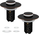 iFealClear 2 Pack Upgraded 4-in-1 Bathroom Sink Drain Strainer, Universal Pop Up Sink Stopper with 2-Layer Detachable Hair Catcher Filter Basket, Fit 1.1"-2.36" US Basin, Oil Rubbed Bronze