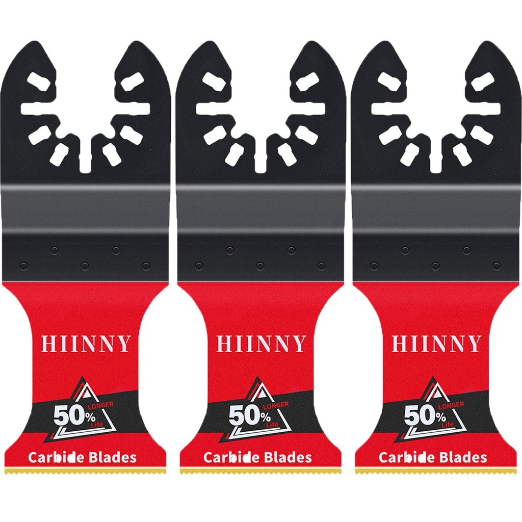 3PCS Carbide Oscillating Tool Blades,Heary Duty for Hard Material,Professional Universal Oscillating Saw Blades,Quick Release for Hard Metal, Nails, Bolts and Screws