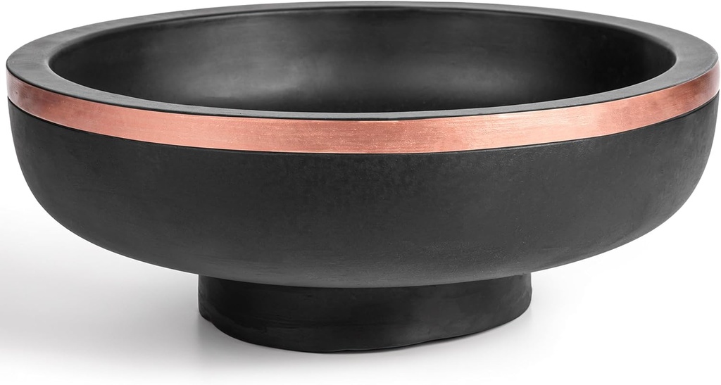 Large Cast Stone Decorative Bowl for Home - Fruit Bowl for Kitchen Counter - Modern Key Bowl for Entryway Table Decor - Hand-Poured Pedestal Bowl for Keys