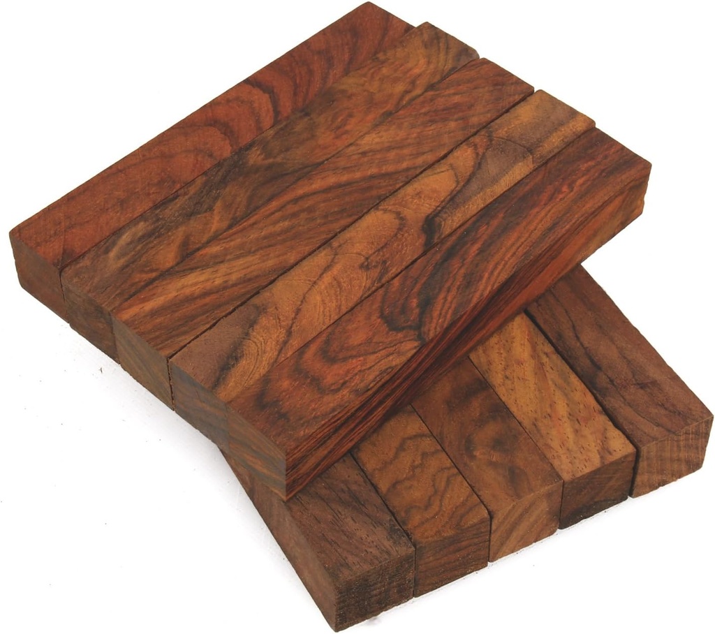 Premium Cocobolo Wood Pen Blank, 3/4" x 3/4" x 5", Pack of 10