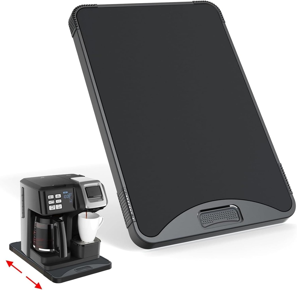 ARGOMAX Appliance Rolling Tray, Coffee Maker Slider, coffee pull out tray, sliding coffee maker tray, Suitable for coffee machines, air fryers and other appliances (10.3'' W × 15.3''D)