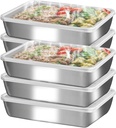 Stainless Steel Lunch Box 6-Pack,Stackable Snack Storage Boxes, Lid Food Container, Reusable Food Storage Container for Travel and Work, Dishwasher Safe, Freezer Safe