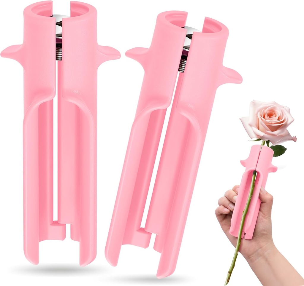 Lasnten 2 Pcs Rose Thorn Stripper Tool Thorn Remover for Roses Leaf Stripper Tool Flower Stem Cleaner Cutter to Removal Leaf for Home Flower Shop Gardening Floral Arrangement (Pink)