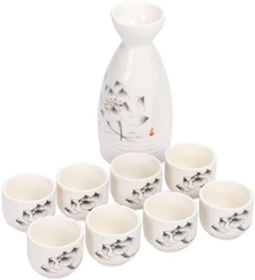 Japanese Style Ceramic Sake Set Hand Painted Sake Cups Set Porcelain Wine Glasses Pottery Winepots A42