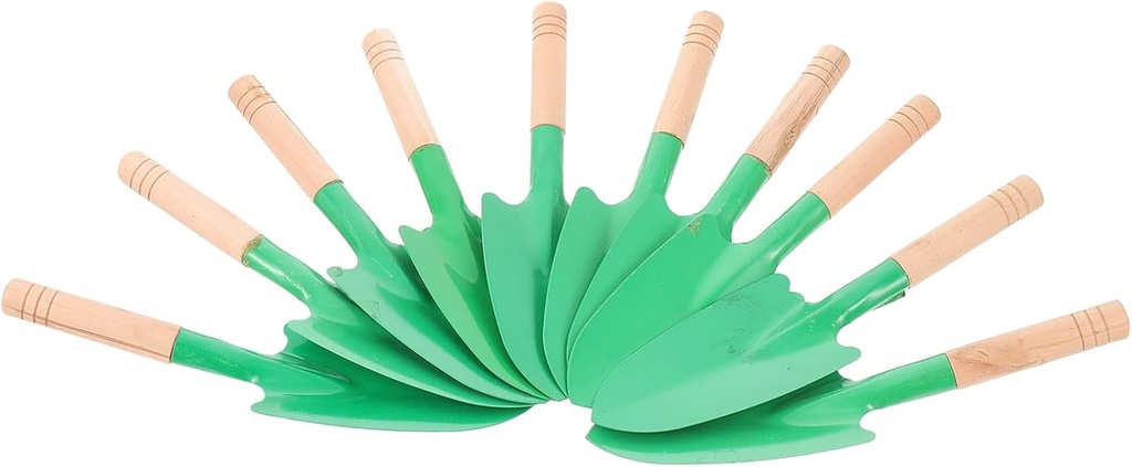 YARNOW 10 Pcs Mini Gardening Shovel Small Flower Soil Planting Digging Trowel with Wooden Handle Succulents Transplanting Tool for Home Shop