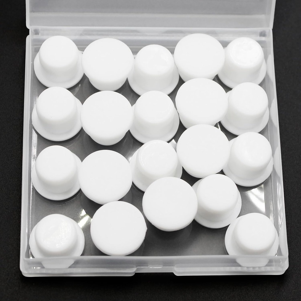 20 Pcs 14.1 mm/0.56 in Silicone Rubber Plug for 13 mm Round Holes, Waterproof T Type Rubber Stoppers, Soft Flexible Bottle Seal Tube Pipe End Cap Inserts Bathtub Jet Cover, White