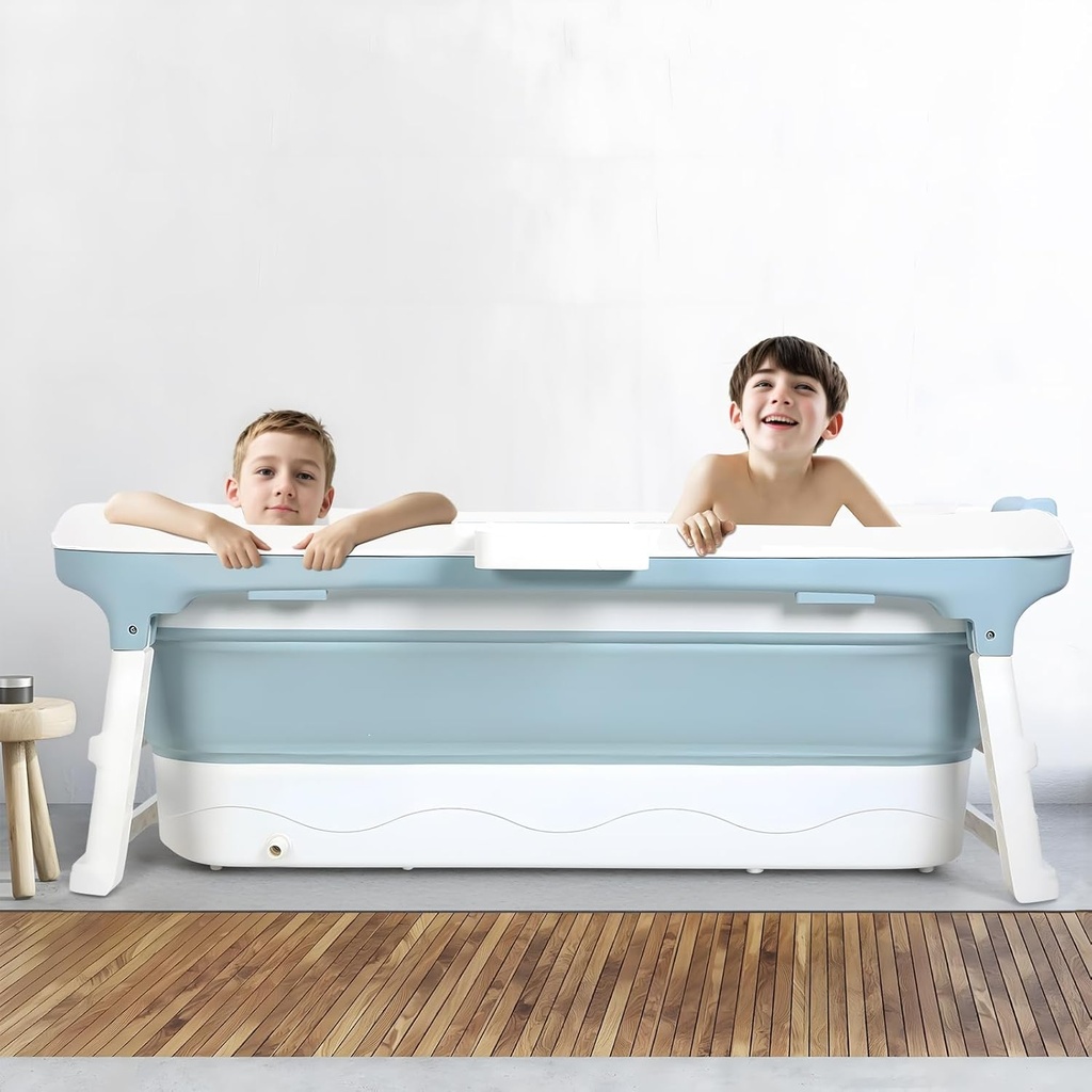 58/50/46 inch Portable Bathtub for Adult Kids, Large Collapsible Tub, Foldable Bathtub, Freestanding Surround Collapsible, Effortless Folding, Hot & Ice Bath 150 - mm