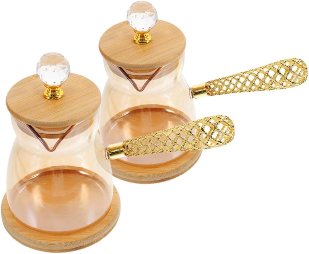 2pcs Glass Teapot Handle Heat-insulated for Turkish Coffee Espresso Maker Milk Warmer Artistic Design Easy to Clean