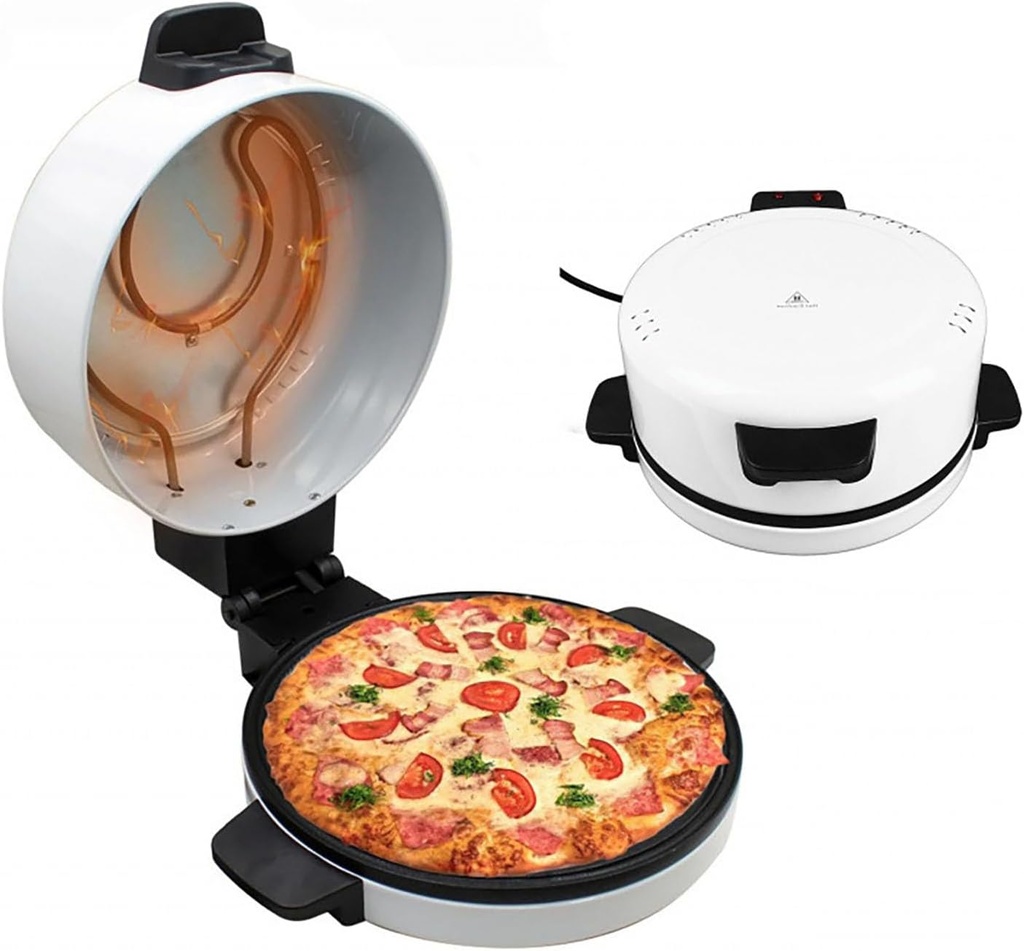 2000W 12 Inch Electric Pizza Maker Countertop Pizza Oven, Portable Baking Pan with Automatic Temperature Control, Fast Heating Toaster for Pizza, Steak, Bread, US Plug 110V