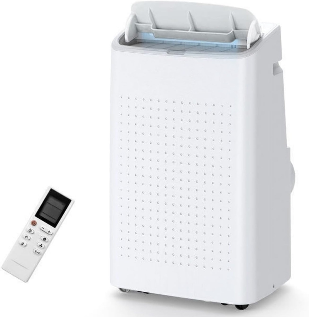 Portable Air Conditioners, 14000 BTU AC Unit Dehumidifier/Fan/Sleep Mode, 4-In-1 Cools 750 Sq.Ft, Remote Control, 24H Timer, Window Kit for Bedroom, Office, Home, White