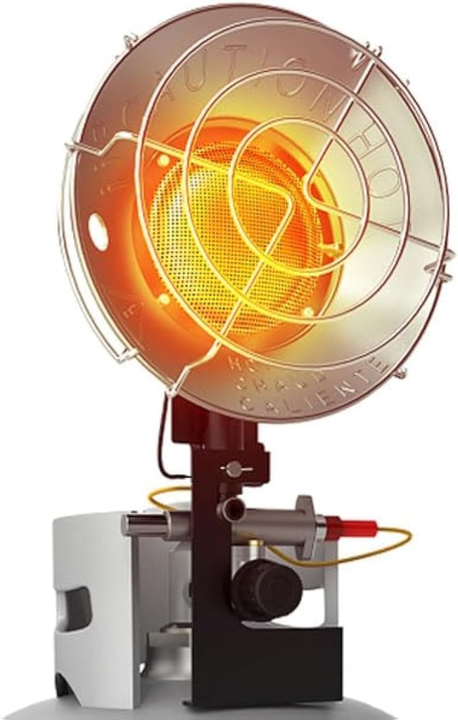 Buyplus Propane Heater 15,000BTU, Portable Outdoor Propane Heater with 3 Adjustable Modes & Safety Shut-off Valve, Single Tank Top Tent Heaters for Camping, Fishing, Outdoor Use, Red