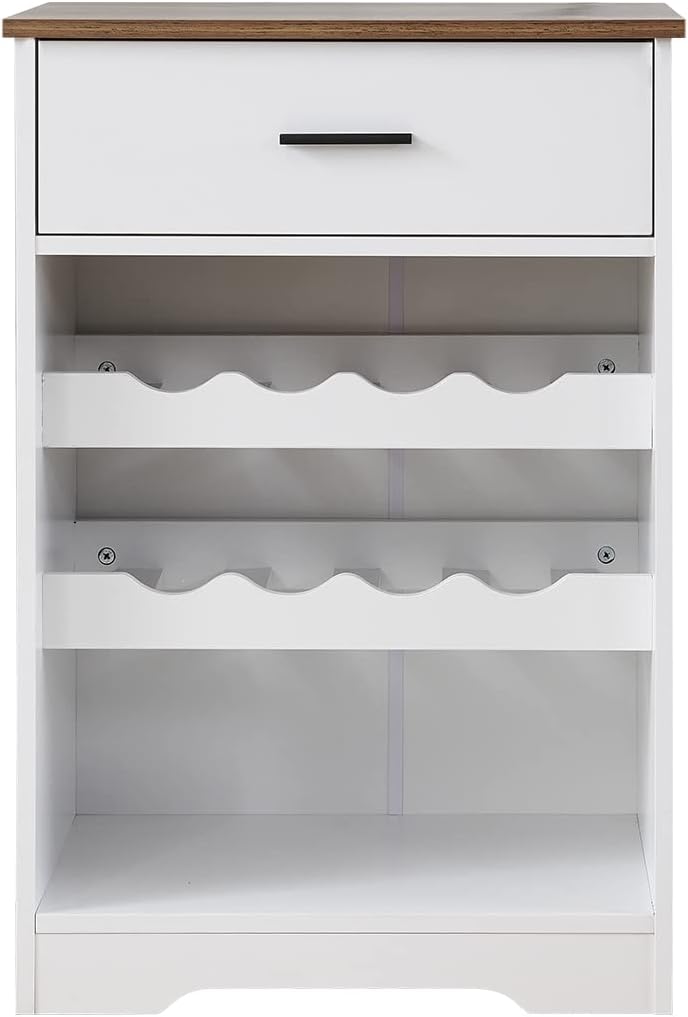 Wine Rack,Free Standing Small Storage Cabinet with 8-Bottle and Drawer Wine Bar Cabinet Shelf Display Cupboard Console Table Wooden Kitchen Organizer for Kitchen Pantry Cellar Dining Room