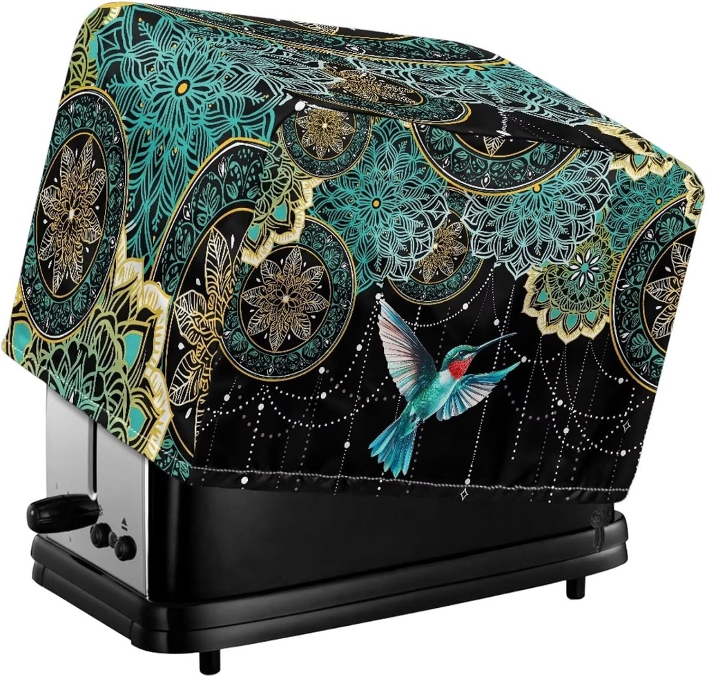 Boho Hummingbird Bread Maker Cover Dustproof Small Appliance Covers for Kitchen Anti-sputtering Bread Machine Protectors Bread Oven Cover Fingerprint Protection