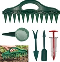 7-Piece Mini Seed Sowing Tool Set for Tiny Seeds, Handheld Manual Seed Dispenser with 12-Hole Digger Seed Planter Tool, for Outdoor Planting in Gardens, Lawns, and Farms (Red)