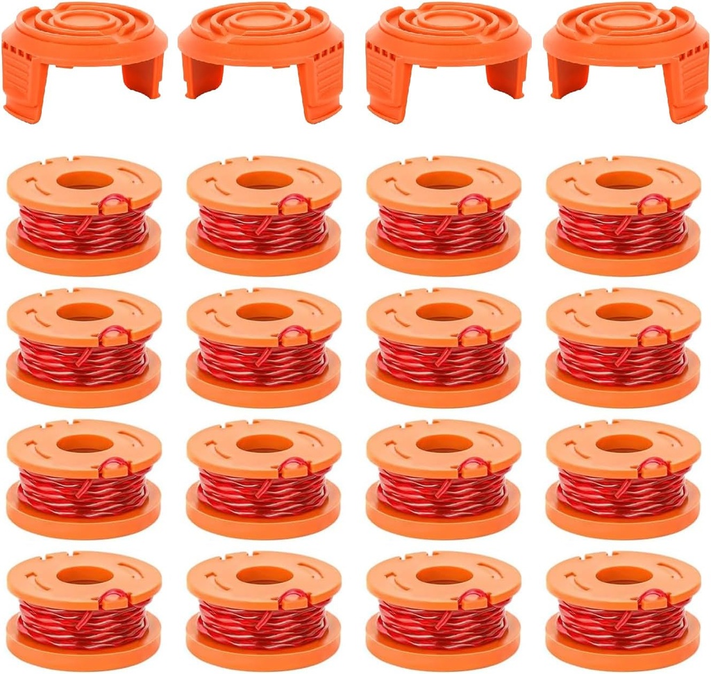 20 Pack WA0010 Replacement Spool for Worx Weed Eater String, Compatible with Worx String Trimmer,10ft 0.065" Trimmer Line Replacement Spool ，for Worx Trimmer spools