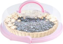 12inchPortable Pie Carrier with Lid and Cupcake Muffin Tart Cookie Keeper Food, for Wedding Party Baby Shower Party Christmas,Suitable for 10 in x 4 1/2 in cake (Pink)