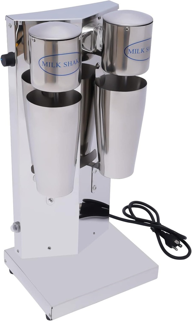 110V Milk Shaking Machine, Stainless Steel Milk Shaker Maker, Commercial Drink Mixer, Double Head Juice Fruit Ice Mixer Blenders