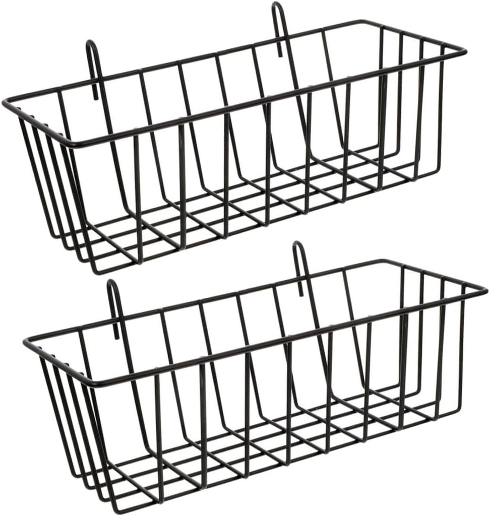 2Pcs Wall Mounted Wire Basket Storage Organizer for Kitchen Bathroom Efficient Sundries Rack for Space Saving Organization Apartments Versatile Hanging