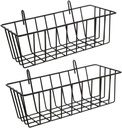 2Pcs Wall Mounted Wire Basket Storage Organizer for Kitchen Bathroom Efficient Sundries Rack for Space Saving Organization Apartments Versatile Hanging