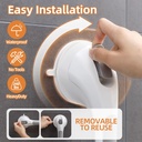 Shower Handle 2 Pack, 17 Inch Grab Bars for Bathtubs and Showers, Strong Suction Cup Safety Handrails for Seniors, Elderly, Injury Recovery, No Drilling Waterproof Bathroom Grip, Grey