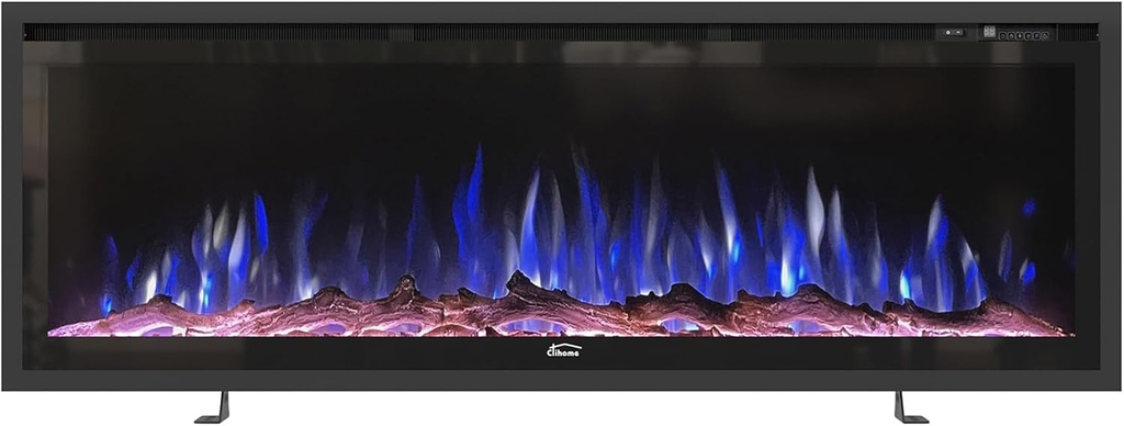 Clihome 50in Electric Fireplace Luxury Fire Places Inserts Fireplace Decor Fireplace Heater with Timer, Remote Control, Adjustable Flame Color