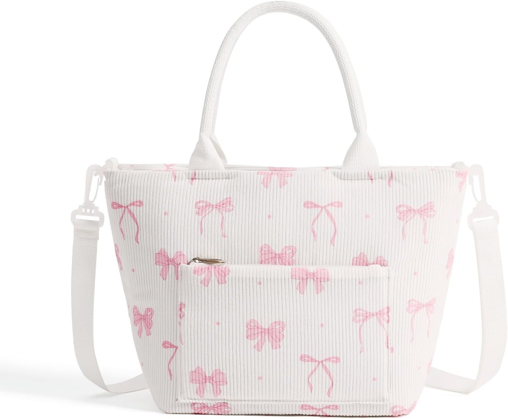 Lunch Bag for Women Adult Large Insulated Lunch Box Girl Cute Corduroy Lunch Tote Bags Reusable Leakproof Cooler Work Picnic