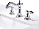3 Hole Faucet for Bathroom Sink,Faucet Bathroom Sink Brass,Bathroom Faucet 3 Hole,2-Handle Bathroom Sink Faucet,Bathroom Sink Faucet Hot and Cold Water Mixer,Chrome