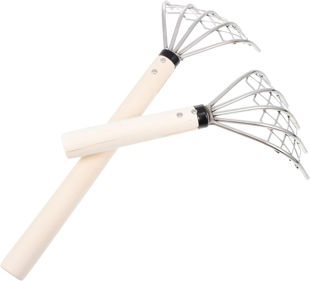 KESYOO 2pcs Durable Stainless Steel Claw Rake for Digging Seafood and Shells Lightweight Hand Tool with Handle for Beach and Garden Use Set