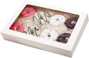 Cookie Boxes, 14" x 10" x 2.5" White Bakery Boxes with Window, Auto-Popup Treat Boxes, Pastry Boxes for Cookies, Donuts, Muffins and Strawberries [ Pack of 15 ]