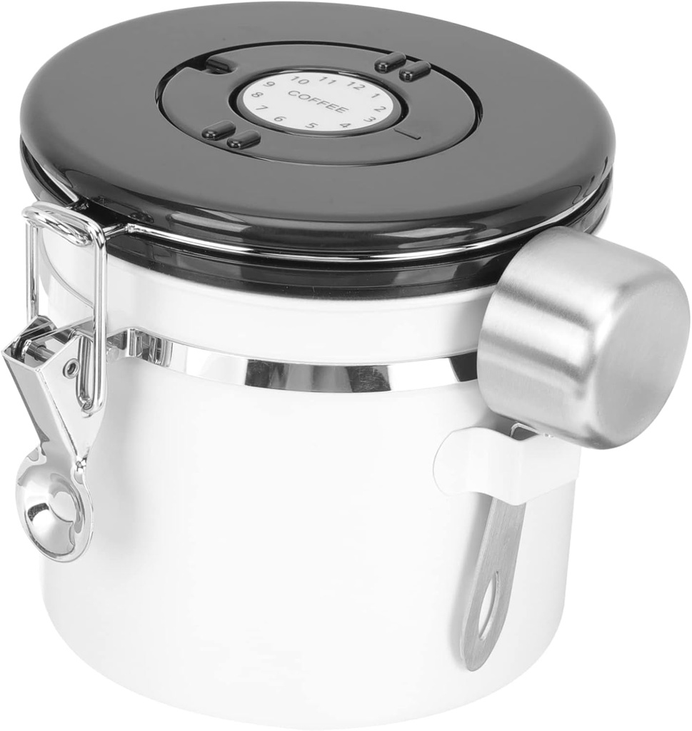 PRETYZOOM Dried Food Storage Canister Spoon Airtight Coffee Bean Jar for Snacks and Dried Foods Stainless Steel Includes One Spoon for Kitchen Organization