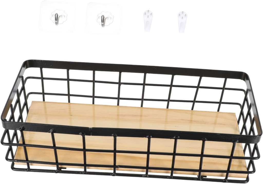 Mikinona Iron Storage Basket Kitchen Storage Bins for Pantry Decorative Hanging Baskets for Organizing 1 Set Desktop Cosmetics Holder