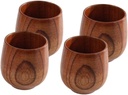 4pcs Multipurpose Wooden Beverage Holder Little Soup Holder for Sake Tea Coffee and Wine Lightweight Easy to Clean and Thermal Insulation for Home Use