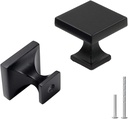 goldenwarm 5 Pack Black Cabinet Knobs for Dresser Drawers Kitchen Hardware Handles 1.1 inch Width Square Knob for Cabinets,Zinc Alloy
