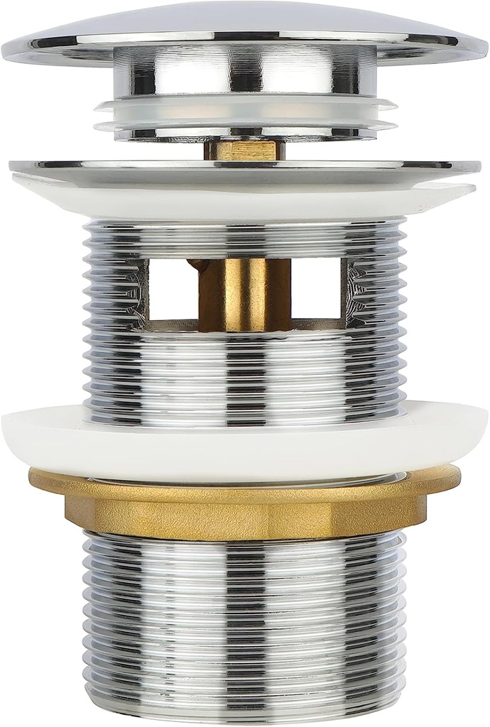 Brass Freestanding Tub Drain, Pop Up Freestanding Tub Drain Plug, Fits Most Freestanding Tub Drain Kits (Chrome)