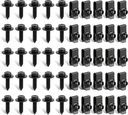 50 Pcs Body Fasteners - 25 Bolts & 25 U-Nut Clips for Fender, Engine Cover & Splash Shield