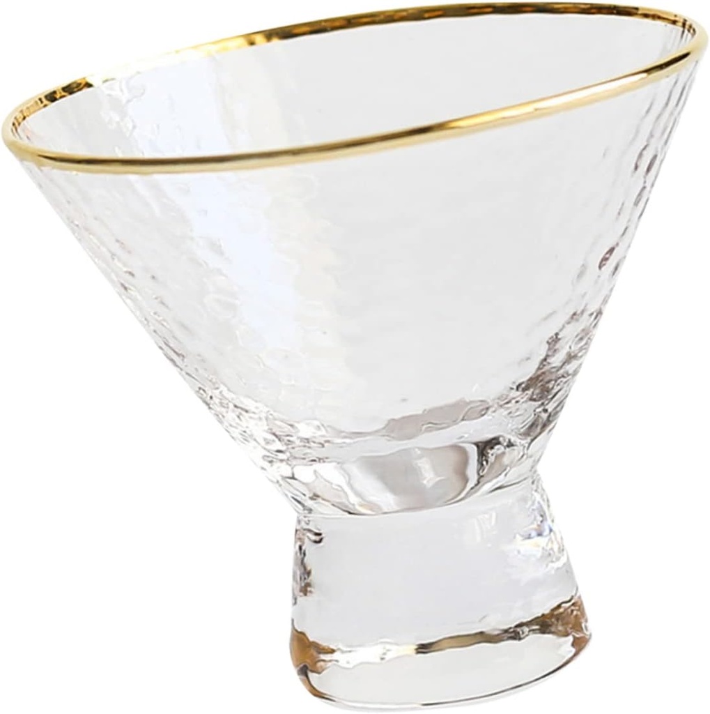1pc Crystal Glass Ice Container Gold Rimmed Breakfast Dessert Cocktail Elegant Salad Mousse Cup