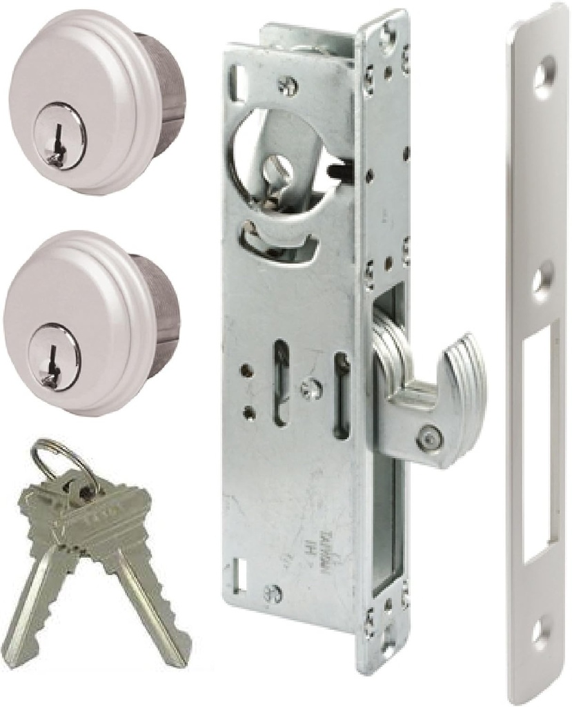 Pacific Doorware Storefront Door Mortise Lock Hook Deadbolt & Double Keyed Cylinder Combo, Adams Rite Cam, in Aluminum (1-1/8" Backset)