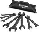 DURATECH Super-Thin Open End Wrench Set, Metric, 8-Piece, 5.5mm to 27mm, Black Electrophoretic Coating, with Rolling Pouch