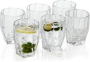 G Polyhedron Tumbler Glasses 10.0 oz. set of 6 Durable Drinking Rock Cups For Old Fashion Soda Juice Milk Coke Beer Tea Spirits Water Ice Beverage Everyday Use