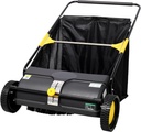 26 Inch Lawn Sweeper Push Hand Powered for Leaves, Grass Clippings & Yard Debris, 4 High-Speed Brushes & Large 7 cu ft Hopper Bag | Adjustable Height, ABS+Steel Frame (26 Inch Black)
