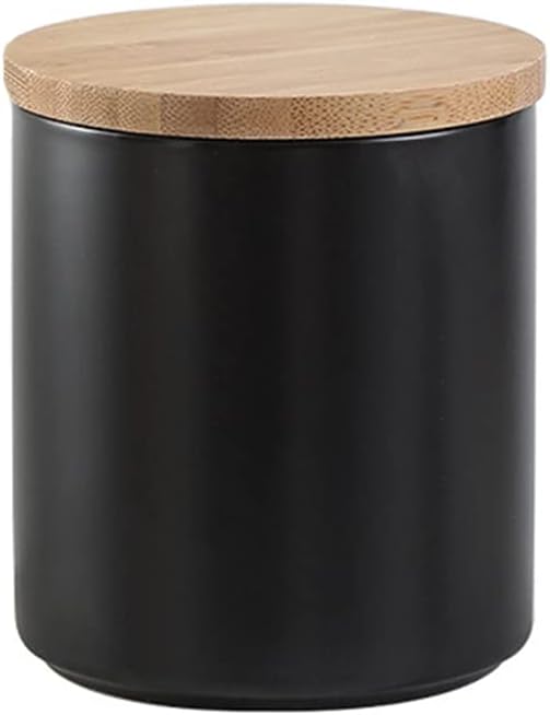 Pure Color Sugar Bowl Candy Dish Storage Pot with Wooden Seal Lid