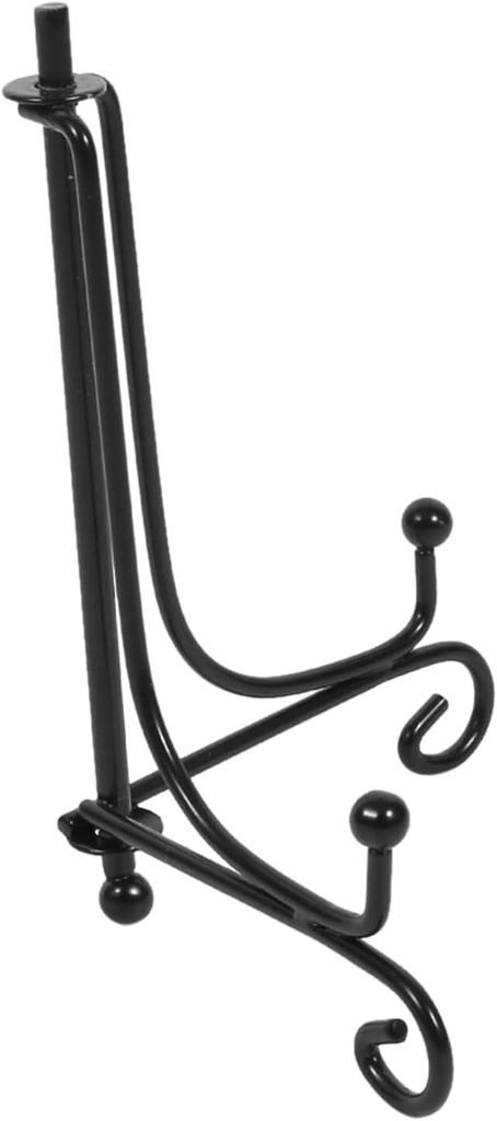 Eujgoov Iron Display Stand Black Display Stand , Photo Frame Classic Design for Bowl Plate Photo Frame Artwor 1pc 412 for Home Decor Office (metal)