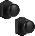 Door Knobs Interior,Classic Decorative Matte Black Dummy Door Knob, Durable Stylish Hardware for Indoor Use- 2 Pack