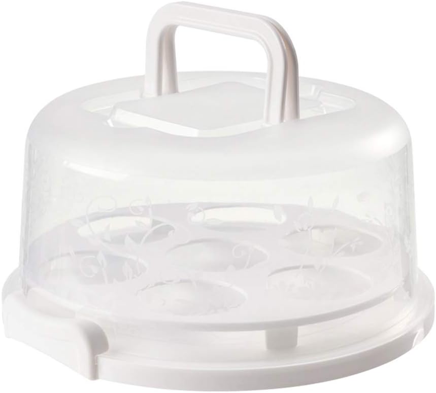 Cake Carrier with Handle, Portable Cupcake Cake Container Cupcake Carrier with Lid and Handle Cake Cupcake Muffin Holder for 6-8 Inch Cakes
